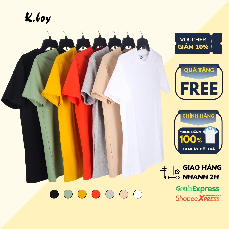 Áo Thun Nam trơn Tay Ngắn Basic 100% Cotton Đẹp Co Giãn, Dáng Suông  - AT01