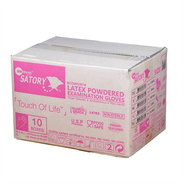 Găng tay cao su y tế có bột,bao tay cao su y tế trắng S Gloves Thái Lan hộp 100 chiếc ƯU ĐIỂM DAI- MỎNG- AN TOÀN