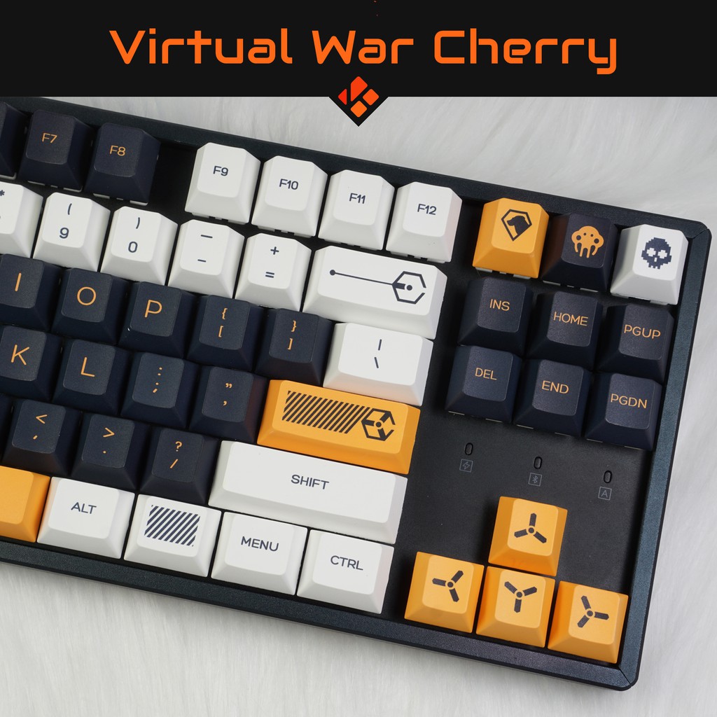 Keycap VIRTUAL WAR - CHERRY - PBT - Dyesub - 129 nút cho bàn phím cơ (Filco, Leopold, IKBC, Edra, keychron)