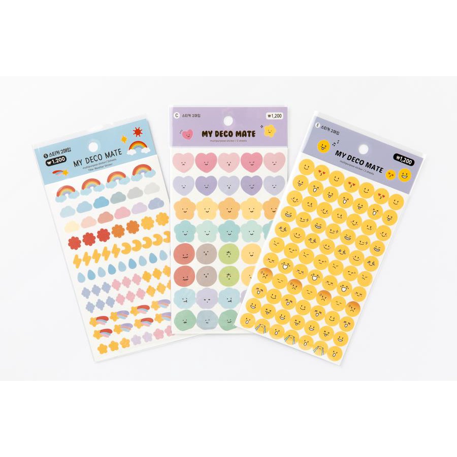 Set 2 Tấm Sticker ARTBOX Hàn Quốc Chủ Đề Mặt Biểu Cảm Màu Vàng