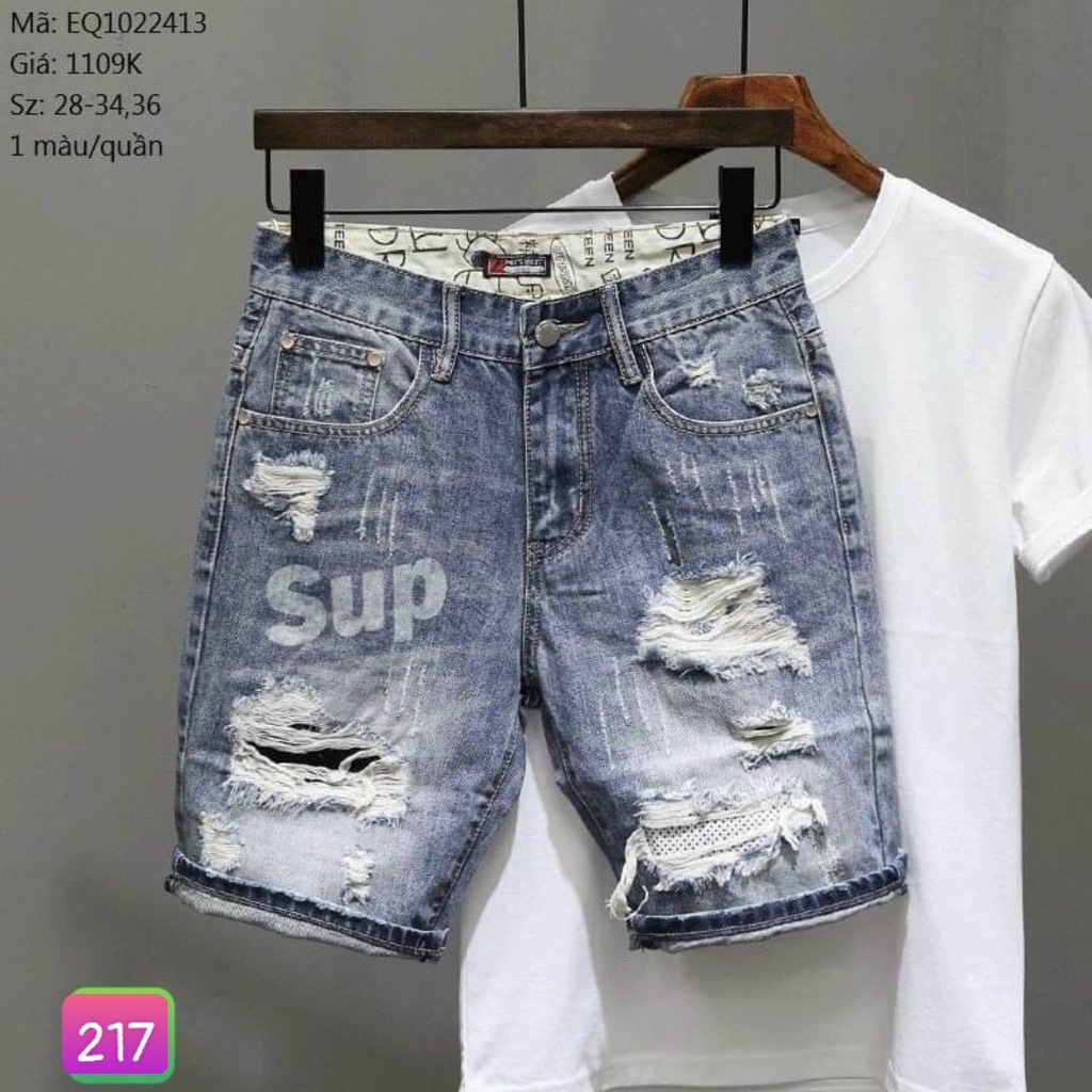 Quần Short Jeanm,  Đùi Rin Nam Co Giãn 4 chiều M59