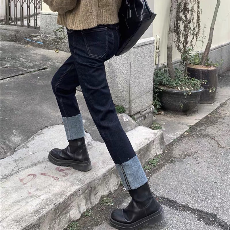 [ Order ] Quần jeans xắn gấu chuẩn phong cách Quảng Châu 2021