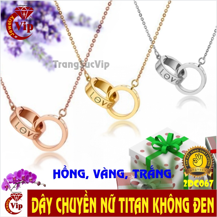 Dây Chuyền Nữ Titan 2 Chiếc Nhẫn Lồng Đẳng Cấp | Dây Chuyền Titan Thời Trang Đẹp