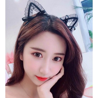 Cài tóc tai mèo ren cho nữ hóa trang dễ thương cá tính phong cách Hàn Quốc giá thanh lý siêu rẻ