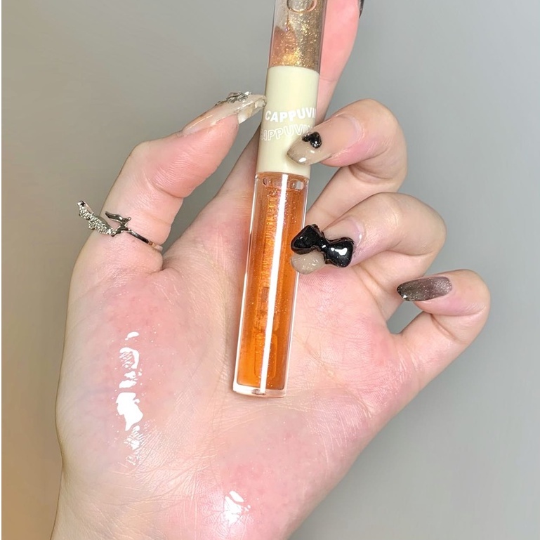 [Hàng mới về]Son kem tint lì Cappuvini sắc tố cao lâu trôi 2 đầu 2 trong 1