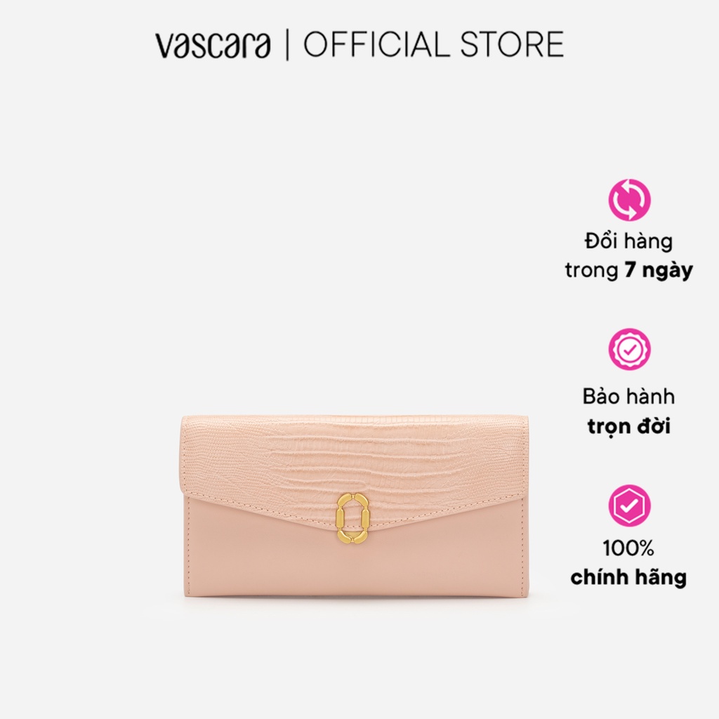 Vascara Ví Dự Tiệc Envelope Vân Cá Sấu Khóa Cài Metallic WAL 0208