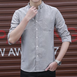 [Chất lượng] Áo sơ mi nam tay dài, cổ tàu có túi [Giá rẻ]