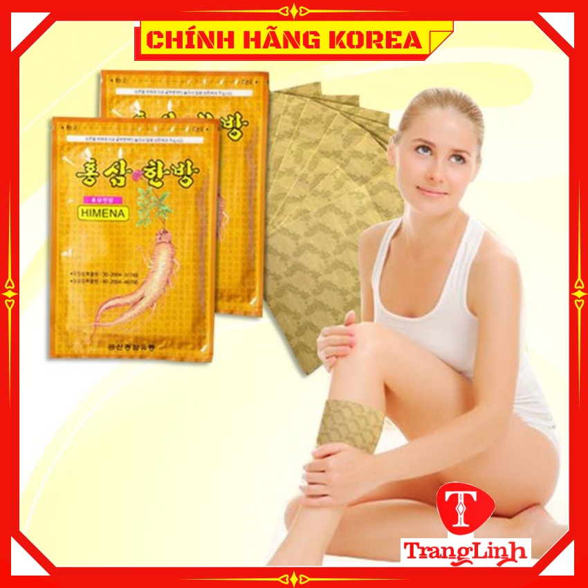 [Sỉ 10 gói] Cao dán hồng sâm Himena hàn quốc - Hỗ trợ giảm đau lưng, đau vai gáy, căng cơ - tranglinhkorea