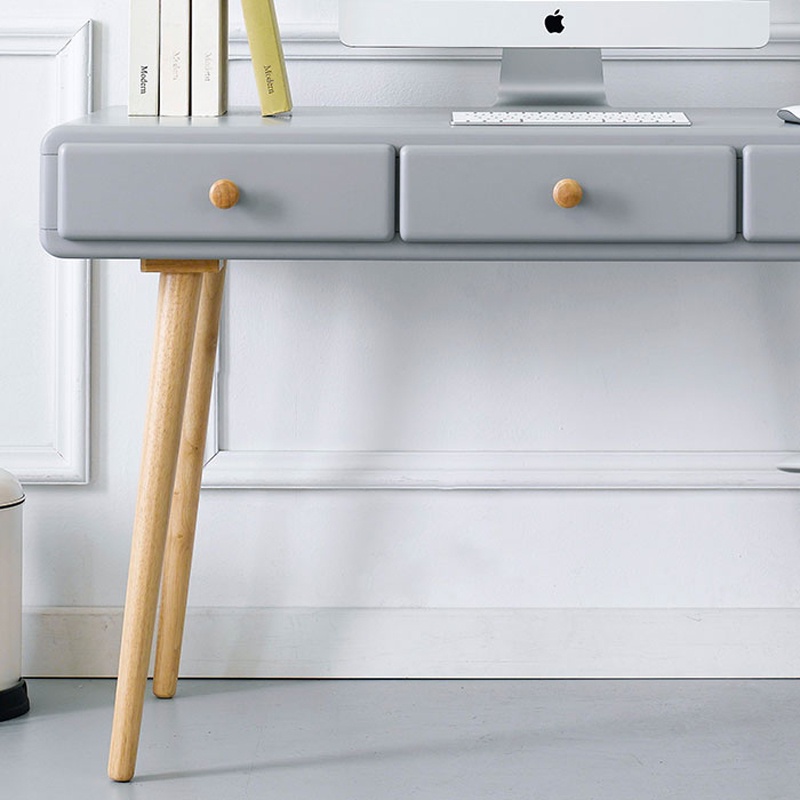 Bàn làm việc 3 ngăn kéo Rora - Grey IBIE gỗ cao su