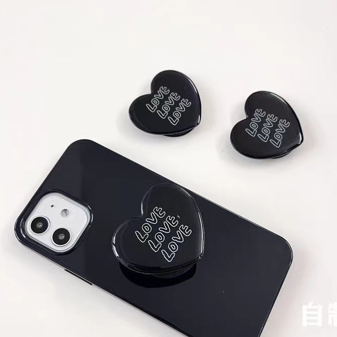 Ốp điện thoại mềm có giá đỡ hình trái tim phong cách Nhật Hàn cho Apple iPhone 11 12promax X 6 7 8 plus XR