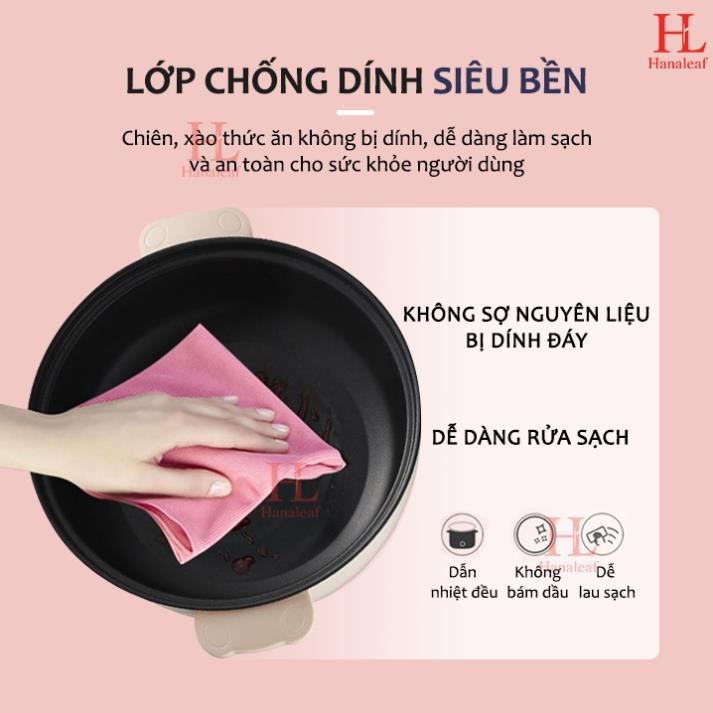 [GIA DỤNG THÔNG MINH] Nồi đa dụng kèm xửng hấp, nồi lẩu đa năng mini tiện dụng chế biến đa dạng xào, nướng, lẩu, hấp