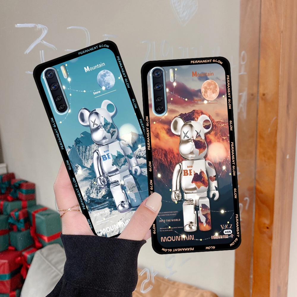 Ốp Oppo A91 / Reno 3 in hình họa tiết Mountain, Be@rbrick dễ thương (T13 - T18)