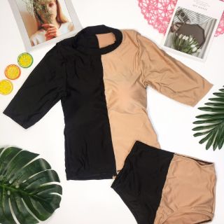 Bikini tay lửng phối 2 màu sành điệu( kèm hình thật)