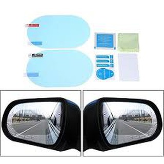 Cặp 2 miếng dán chống bám nước mưa trên kính hậu xe ô tô hình bầu dục