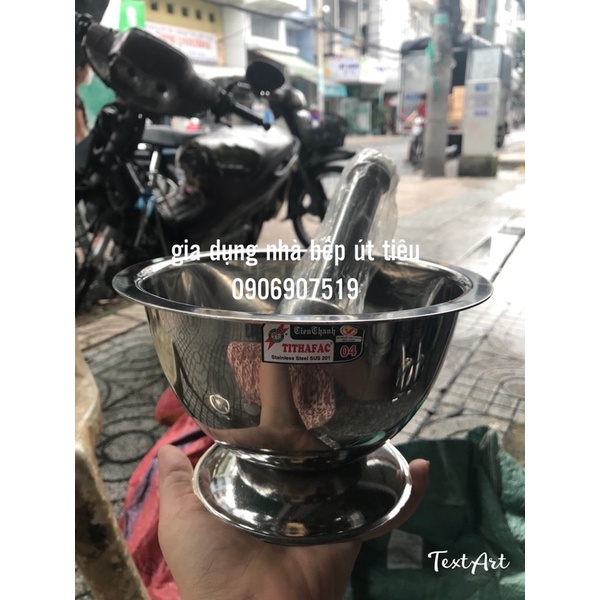 Bộ cối chày inox các size 12cm, 14cm, 16cm,18cm