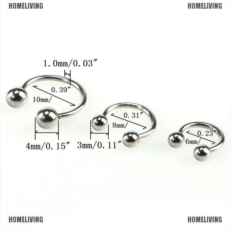 Set 10 Khuyên Mũi / Môi Bằng Thép Không Gỉ Cá Tính