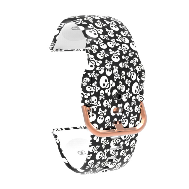 Dây Đeo Silicon In Họa Tiết Hoa 20mm Cho Đồng Hồ Thông Minh Xiaomi Haylou smart watch 2 LS02 RS4 RS4 Plus