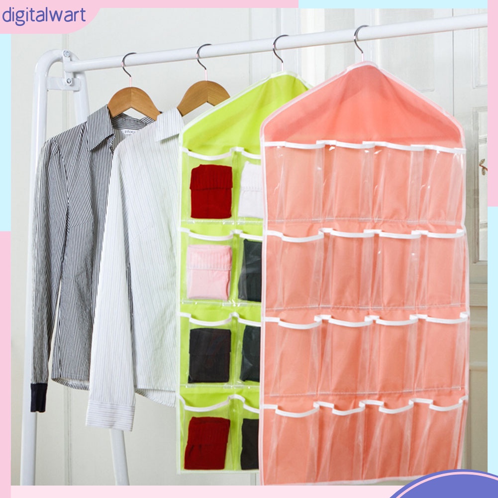 Túi Treo Trong Suốt 16 Ngăn Đựng Đồ Lót / Vớ Chống Bụi Bẩn Tiện Dụng