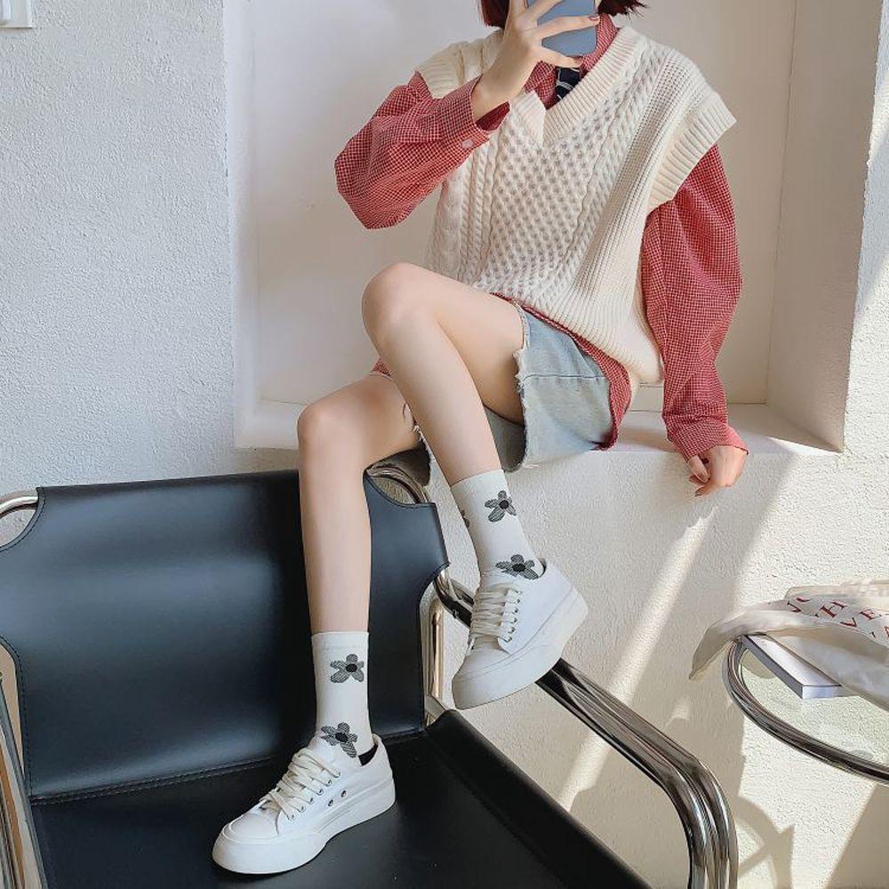 Vớ Cotton Mềm Mại Thời Trang Thu Đông Phong Cách Harajuku Hàn Quốc Dành Cho Nữ Back2Lilife