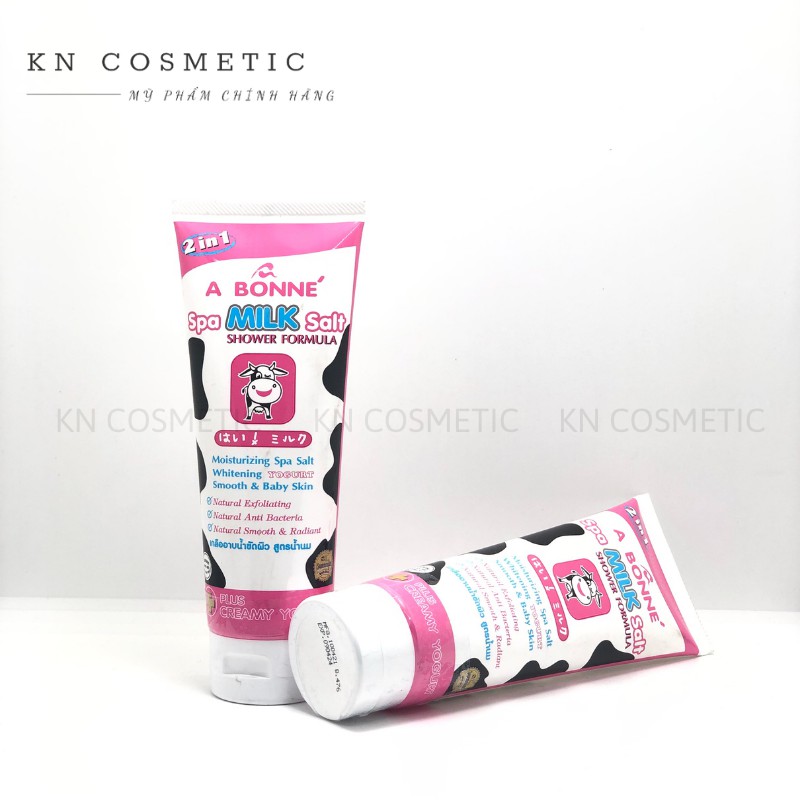 TUÝP Muối Tắm Sữa Bò Thái Lan Spa A Bonne Làm Trắng Da, Tẩy Tế Bào Chết A Bonne 2 in 1 Spa Milk Salt Shower Formula 350g | BigBuy360 - bigbuy360.vn