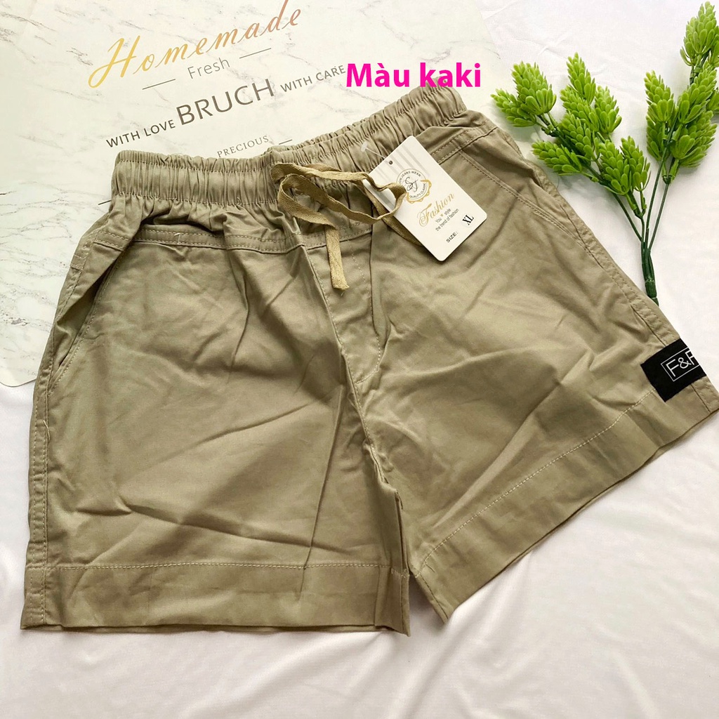 Quần đùi nữ từ 43-57kg vải kaki tốt có độ giãn - hàng đẹp - lưng thun có dây rút - QU65