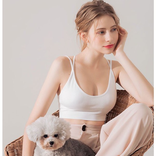 [Mã WABRM50 giảm 15% đơn 99k] Áo bra thun gân dây đôi cổ U gợi cảm nữ Air Space 1925005 | BigBuy360 - bigbuy360.vn