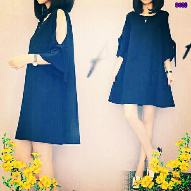 Đầm chữ A tay nơ