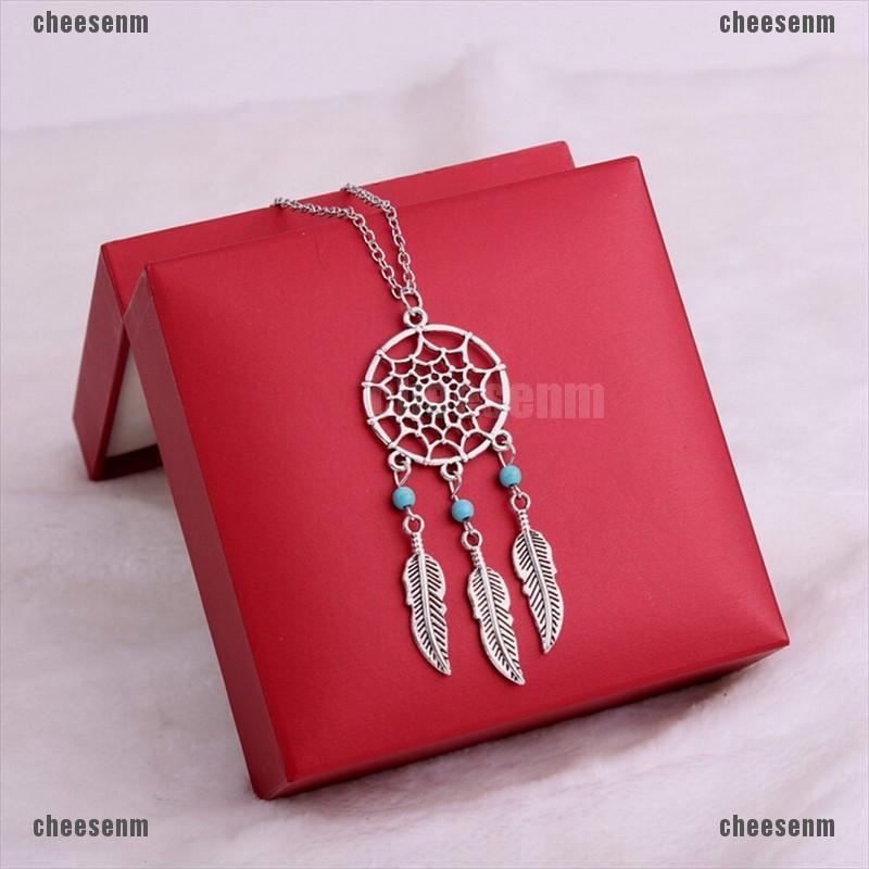 vòng cổ Mặt Dreamcatcher Đính Đá Ngọc Lam