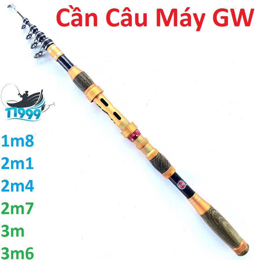 Cần câu máy GW thu gọn, Pat máy kim loại 2020 carbon 100% tải cá lên tới 15kg - [ Chí Thiện ]