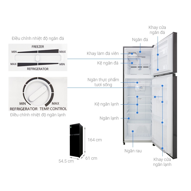 Tủ lạnh Toshiba Inverter 253 lít GR-B31VU(SK) - Ngăn cấp đông mềm, khử mùi và diệt khuẩn, Miễn phí giao hàng HCM