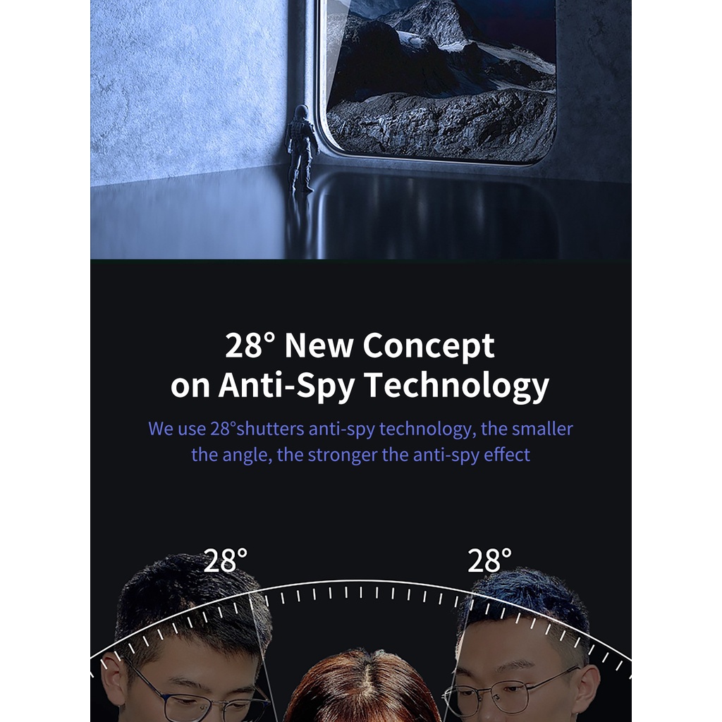 Miếng Dán Cường Lực MiPow Anti Spy 2.7D, Chống Nhìn Trộm Dành Cho iPhone 13 Pro Max / 13 Pro / 13