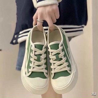giày thể thao, giày sneaker nữ viền trắng đế độn 3cm 2 màu xanh lá,xanh caro