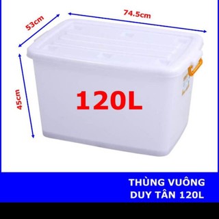 (SHIP GRAB 1H)  Thùng nhựa dẻo đa năng 120L có bánh xe DUY TÂN