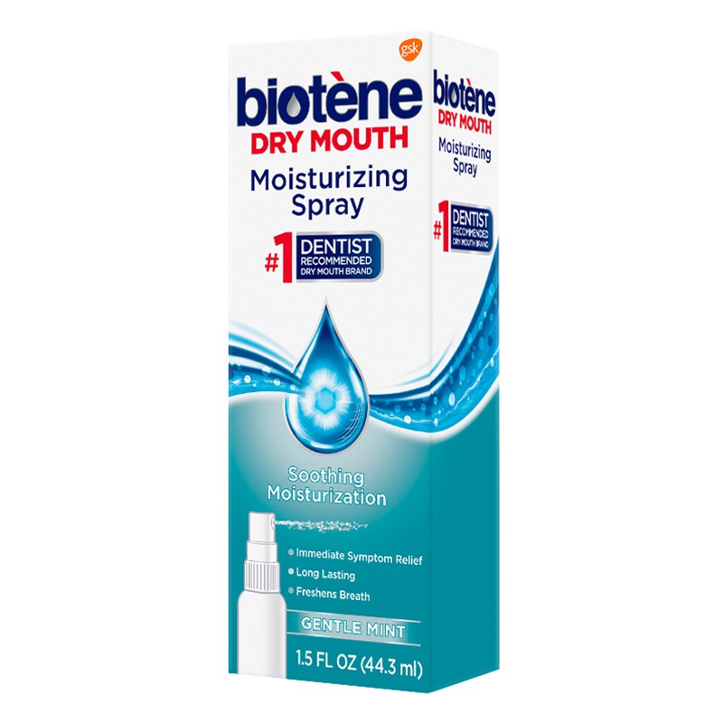 Xịt chống khô miệng Biotène Dry Mouth Moisturizing Spray - Gentle Mint, 44.3ml