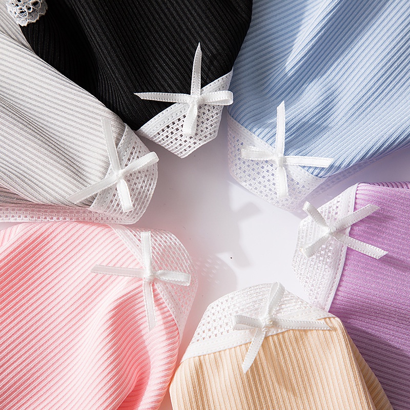 Quần lót nữ Cotton nơ viền ren phối lưới siêu cute KIMCHIBIKINI chip mềm mại thoáng mát xinh đẹp dễ thương QL085