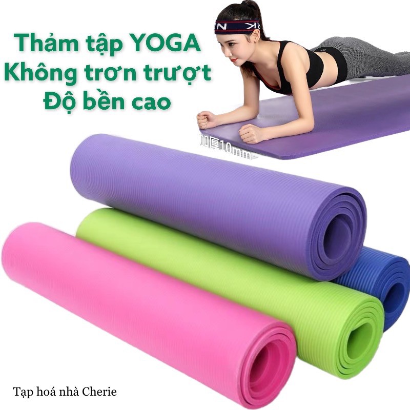 Thảm tập YOGA, tập gym màu sắc chống trơn trượt, độ bền cao (không gồm túi đựng)