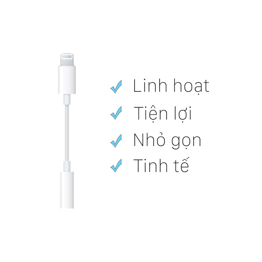 Cáp chuyển Lightning sang 3.5mm Chính hãng Apple, Jack Chuyển Lightning ra cổng 3.5, Bảo Hành 6 Tháng