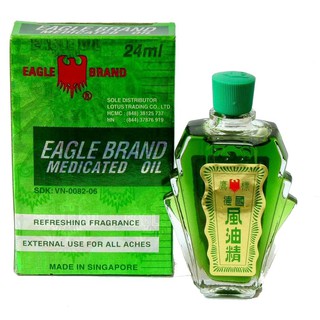 DẦU GIÓ XANH CON Ó MỸ EAGLE BRAND MEDICATED OIL 24ML mỹ