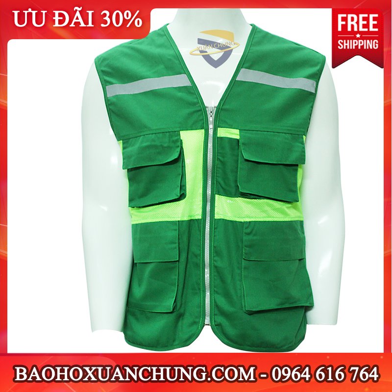 Áo phản quang bảo hộ kĩ sư, kĩ thuật các màu, áo gile lưới công nhân, công trình xây dựng