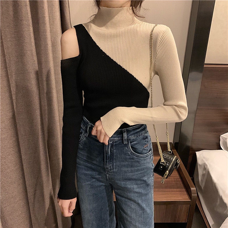 Áo nữ dệt kim tay dài thời trang mùa thu phong cách Hàn Quốc