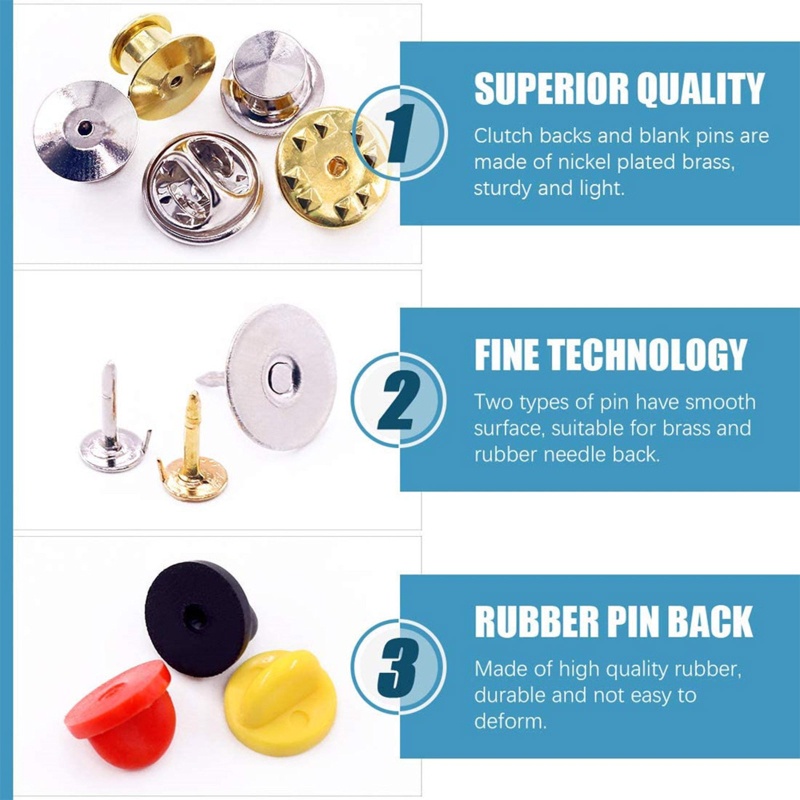 Sa Set 150 Ghim Bướm Sau Bằng Cao Su PVC Tiện Dụng