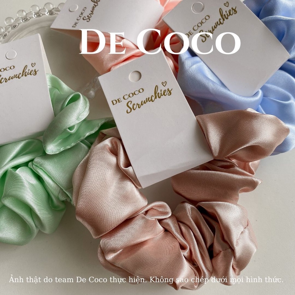 Scrunchies lụa satin, chun buộc tóc decoco.accessories