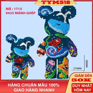 Xếp hình Gấu Bearbrick 50cm Đồ chơi lắp ráp mô hình cỡ lớn bear bricK cho bé