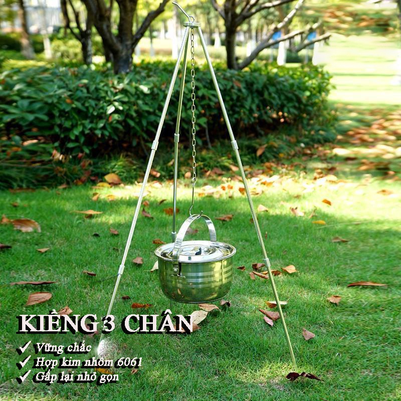 Kiềng 3 Chân Treo Nồi Nấu Ăn Gấp Gọn – Kiềng Dã Ngoại Hợp Kim Nhôm Cao Cấp – Giá Treo Nồi Nấu Ăn Cắm Trại - P010