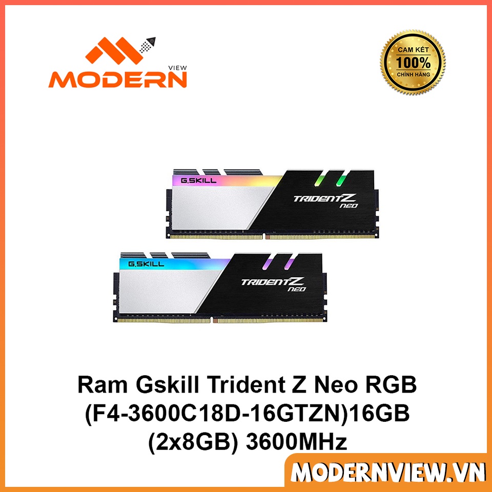 Bộ nhớ Ram Gskill Trident Z Neo RGB (F4-3600C18D-16GTZN) 16GB (2x8GB) 3600MHz - Hàng chính hãng