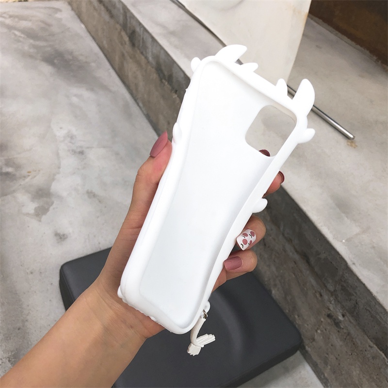 Ốp Điện Thoại Silicon In Hình Bí Kíp Luyện Rồng Trắng Đen Cho iPhone XS Max 11ProMax 12ProMax 13ProMax 7 / 8 Plus