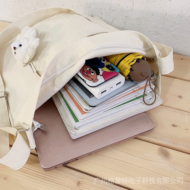 Túi Xách Tay Bằng Vải canvas Kiểu Dáng Đơn Giản Sức Chứa Lớn Dành Cho Nữ