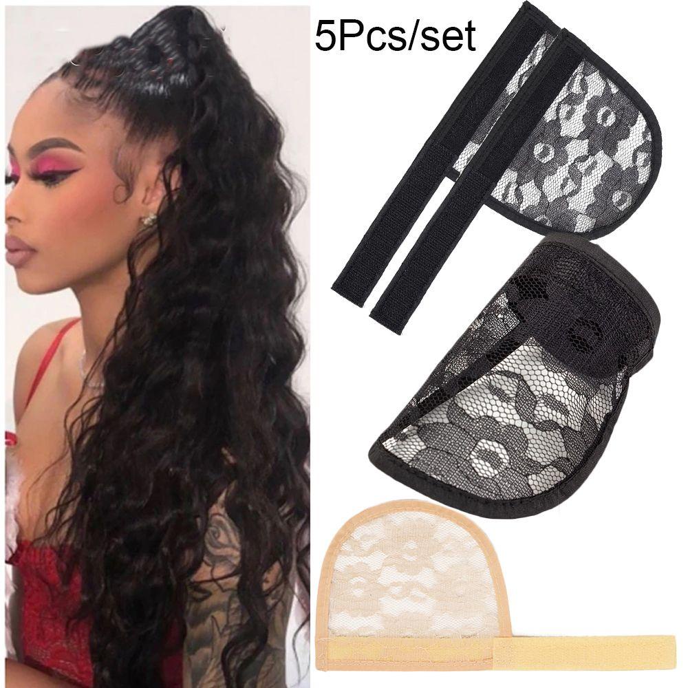 Set 5 Lưới Búi Tóc Giả Có Thể Điều Chỉnh Tiện Dụng