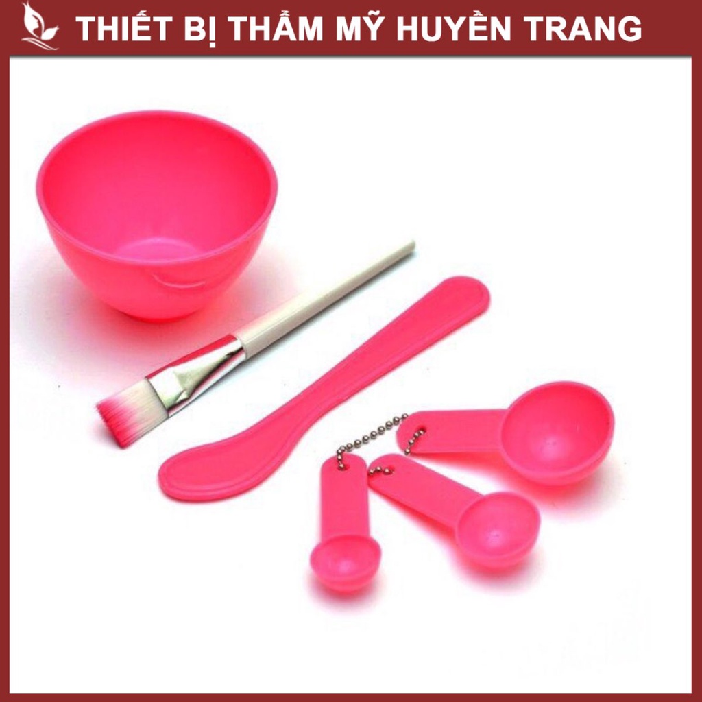 Bộ Dụng Cụ Trộn Mặt Nạ 4 Chi Tiết: Cọ Quét Mặt Nạ, Bát Trộn Mặt Nạ, Thìa Trộn, Thìa Đong Bột Mặt Nạ