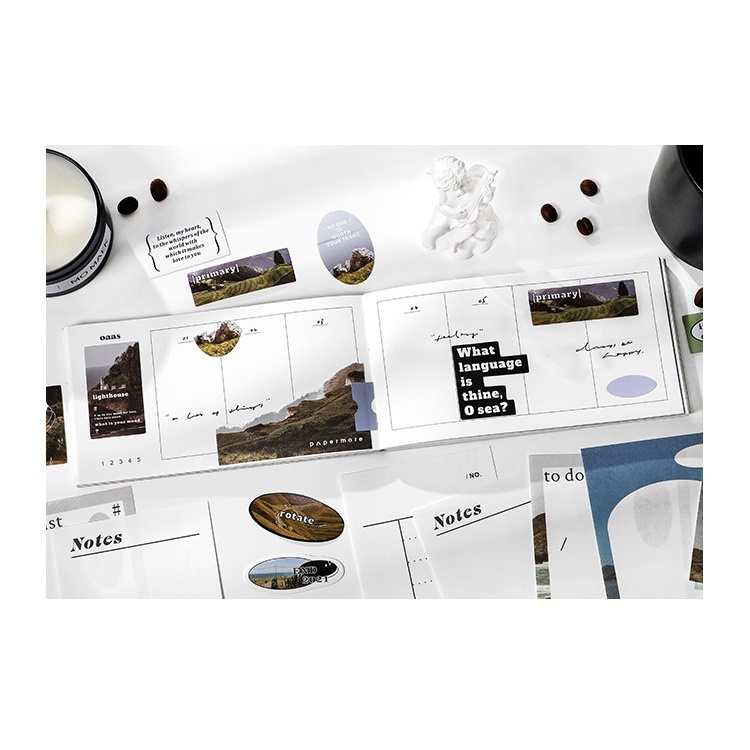 Set 40 miếng dán và giấy ghi chú trang trí sổ tay ghi kế hoạch tùy chọn họa tiết